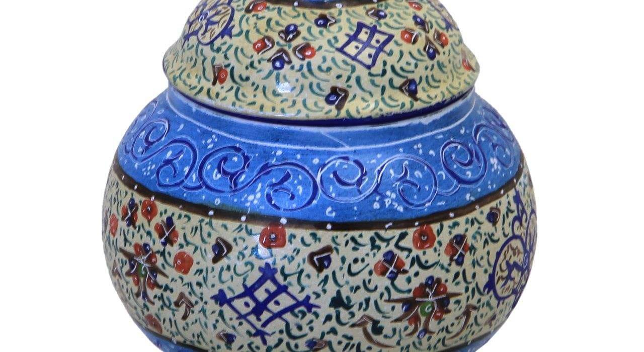 Persian Enamel Handicraft Container Model 15,persian enamel,iranian enamel,iranian souvenir,iranian handicrafts