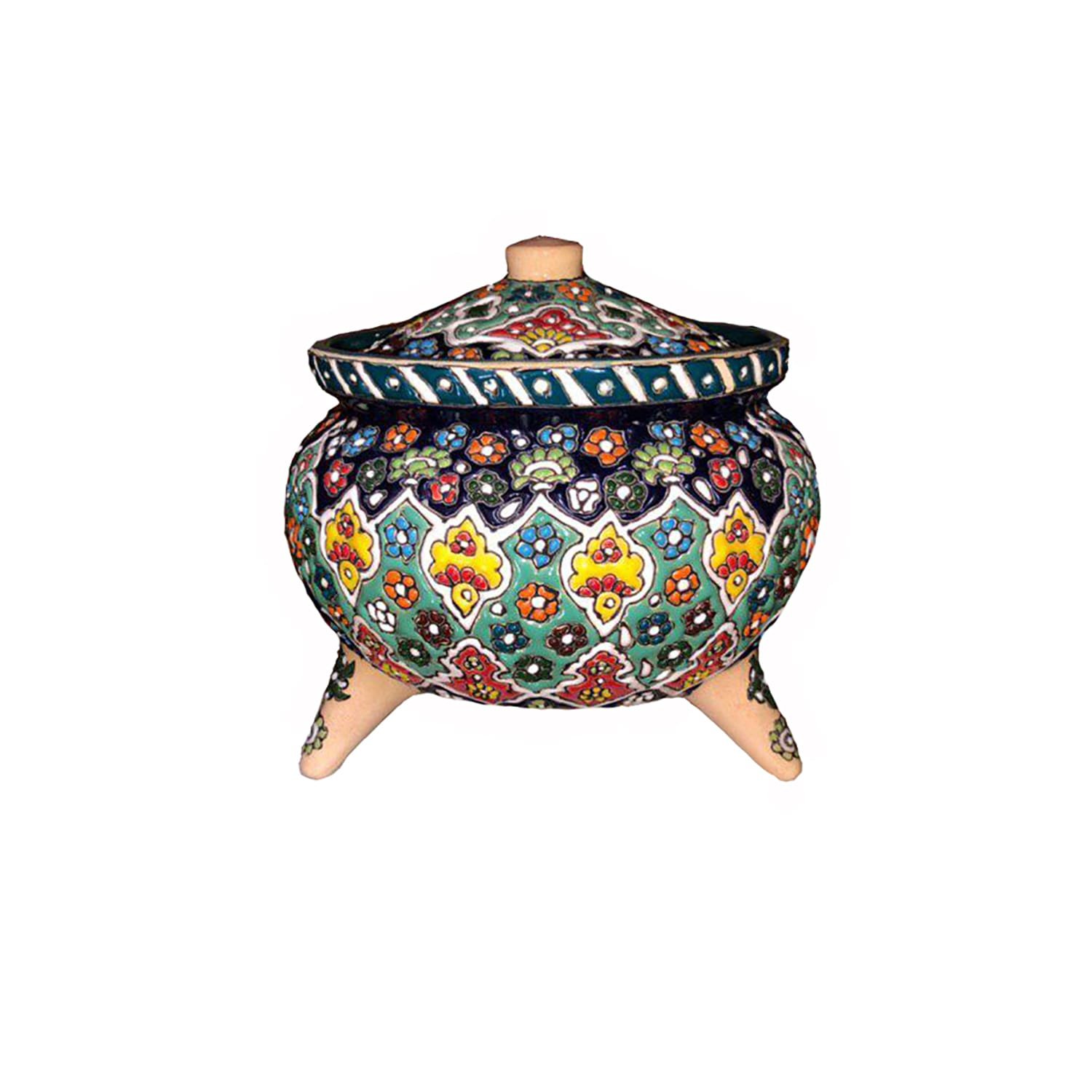 Persian Enamel Handicraft Container Model RST-105,iranian enamel shop,iranian dishes,iranian art,persian art shop