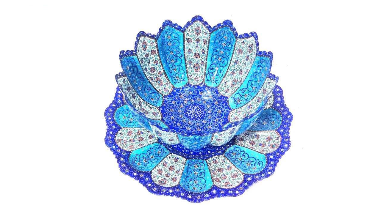 Persian Enamel Handicraft Dish And Bowl Model 709,persian art shop,art shop iran,buy handicrafts from iran,iran enamel