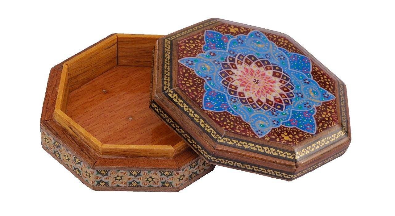 Khatam incrusté boîte à bijoux modèle 535, iran khatam, khatam persan, boîte khatam