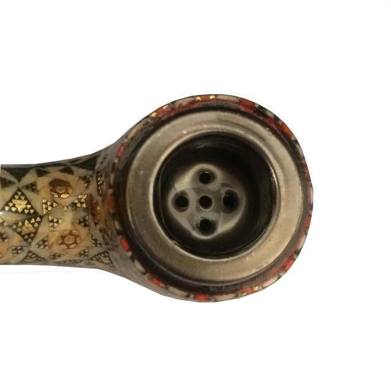 Pipe de tabac Khatam modèle S15, horloge incrustée de khatam, pipe incrustée de khatam, pipe de tabac incrustée de khatam