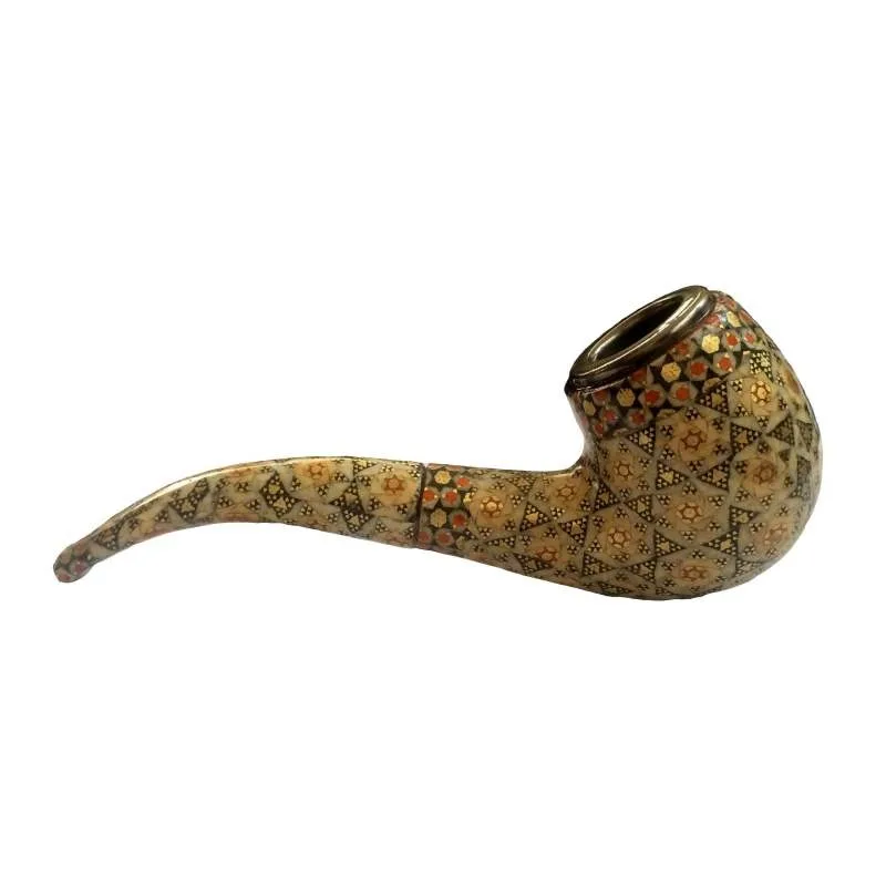 Pipe de tabac Khatam modèle S15, horloge incrustée de khatam, pipe incrustée de khatam, pipe de tabac incrustée de khatam