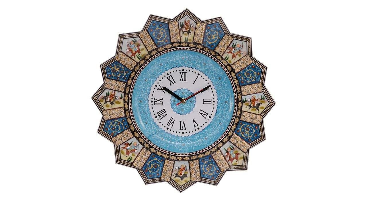 Reloj Khatam Modelo 398, tubo con incrustaciones de Khatam, reloj con incrustaciones de Khatam, incrustaciones de Khatam persa