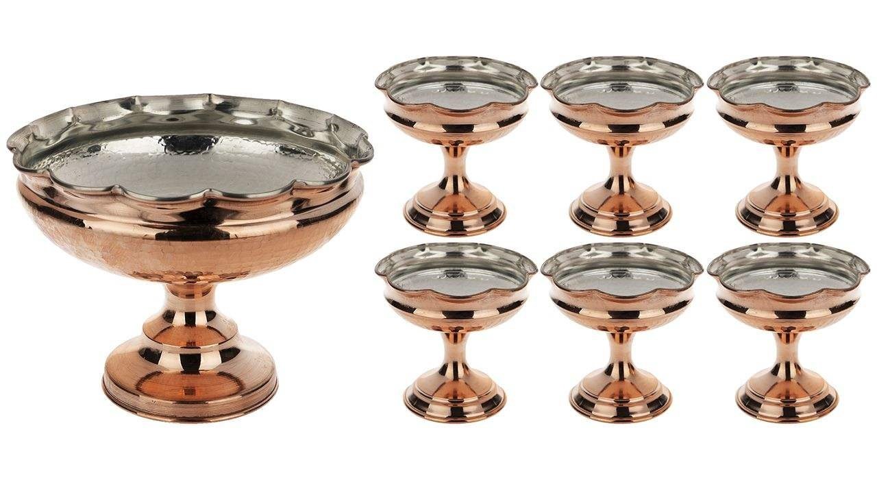 Handicraft Copper bowl 7 pcs service Payedar Model,price copper,price of copper dishes,price of copper handicrafts