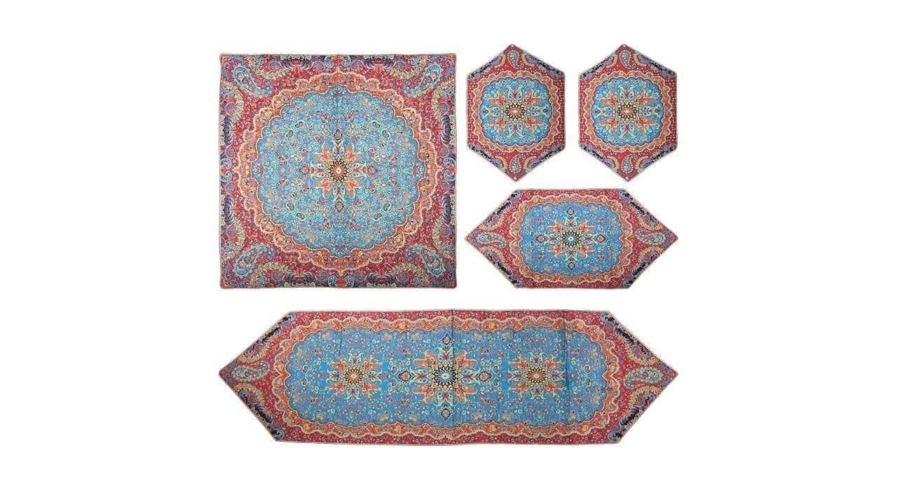 Handwoven Termeh set 5 pcs tablecloth kimia design model P52-00,Handwoven Termeh tablecloth,sell termeh,buyers termeh