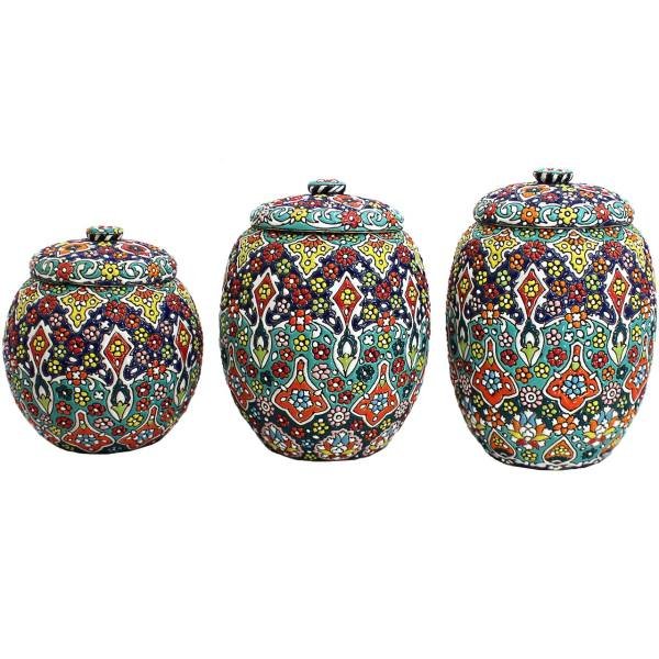 Håndlavet keramikcontainer minakary design 3 stk, håndlavet keramikcontainer, lerhåndværk, ler ting