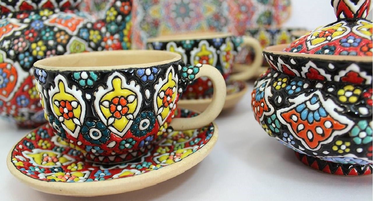 Håndlavet keramikte-tesæt 9 stk. Minakary designkode 06-114, Håndlavet keramikte-tesæt, keramiksalg, keramikeksportør
