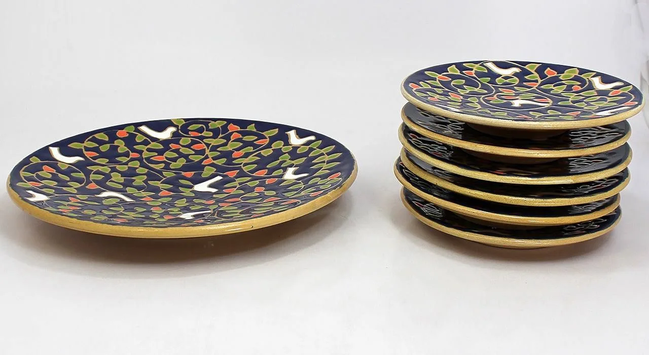 Handmade Pottery dish pichaki design Collection 7 pcs,Handmade Pottery dish,pottery dish,pottery glass
