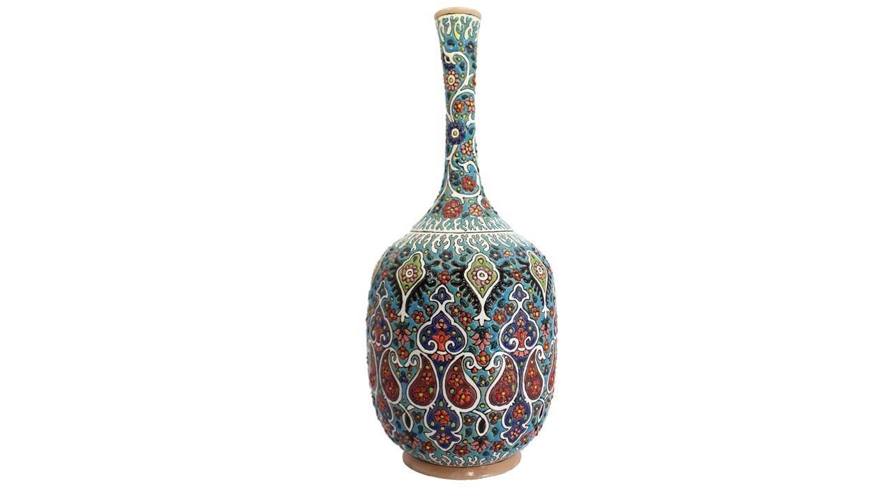 Handgjord keramikpanna Emaljer designmodell khayami, handgjord keramikpotta, keramikglas, lerkruka