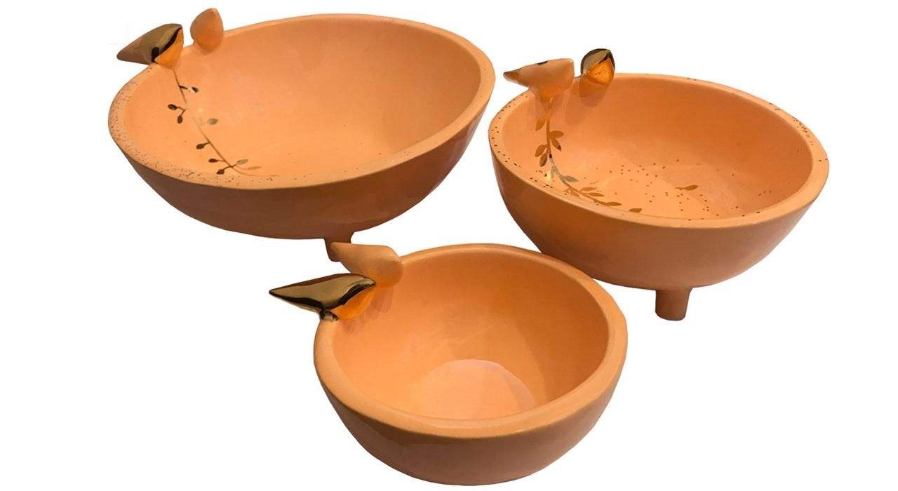 Handgjord keramisk skålbud och gonjeshk modellkod ORBS-3 Collection 3 st, Handgjord keramisk skål, keramikförsäljare, keramikbutik
