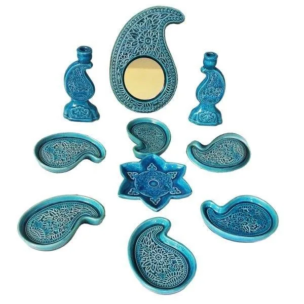 Vaisselle de collection en céramique faite à la main termeh design code h-1, Vaisselle de collection en céramique faite à la main, poterie, poterie artisanale, persan une poterie artisanale