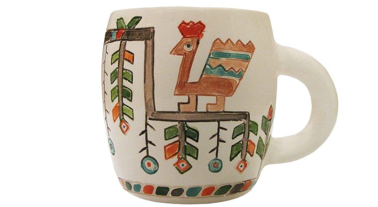 Handmade ceramic mug parandeh design code LBB-1,Handmade ceramic mug,pottery glass,clay pot