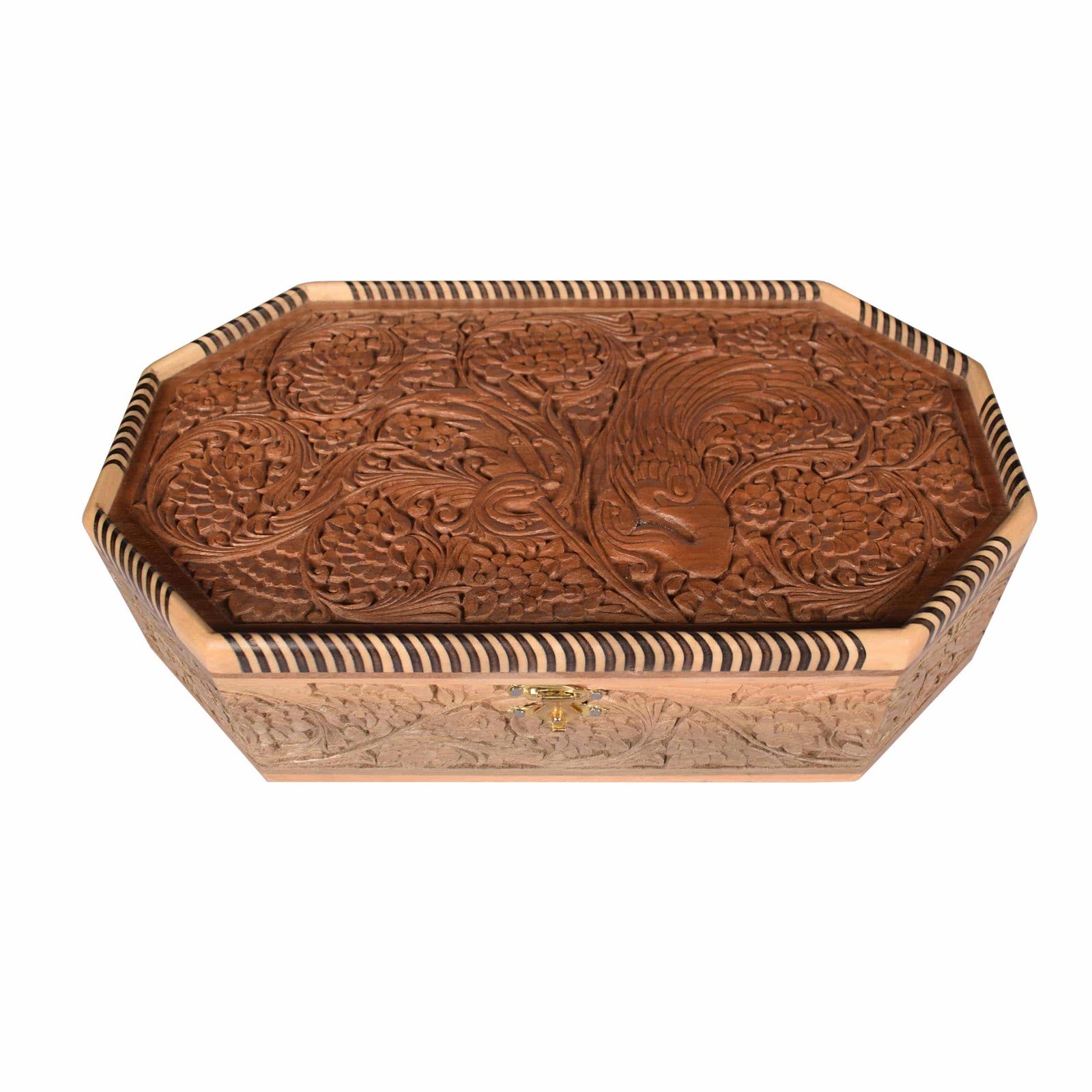 Boîte de sculpture sur bois à la main modèle GWH2414, Boîte de sculpture sur bois à la main, vaisselle de décoration, pot de décoration
