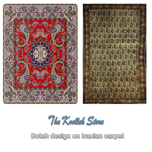 Boteh design on Iranian carpet , Boteh design, Boteh design in carpet, carpet weaving art, Iranian carpet weaving art, carpet, Koolleh magazine