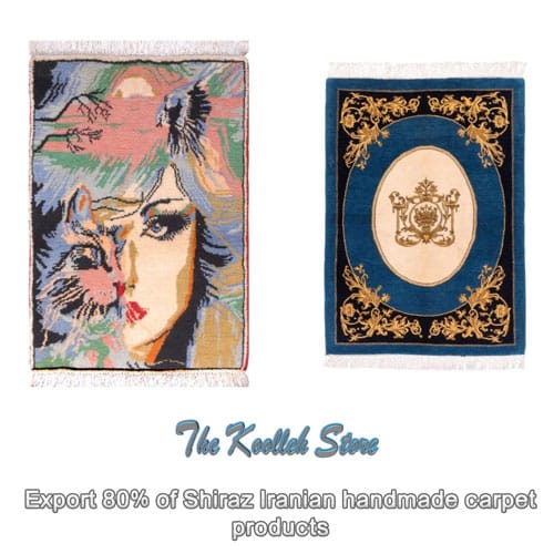 Export 80% of Shiraz Iranian handmade carpet products , Shiraz Handmade Carpet Products of Iran, Handmade Carpets, Handmade Art, Koolleh Website, Shiraz Handmade Carpets