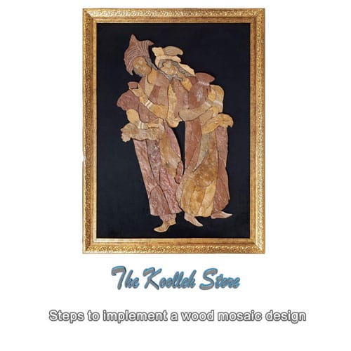 Steps to implement a wood mosaic design , Mosaic, wood mosaic design, mosaic work, traditional arts,