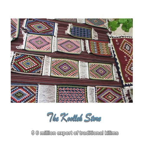 $ 6 million export of traditional kilims , Export of traditional kilims, Sirjan kilims, kilim art, Koolleh site