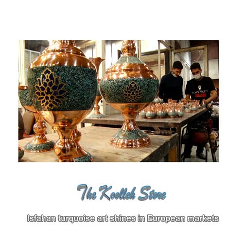 Isfahan turquoise art shines in European markets , Turquoise Carving, Handicrafts, Isfahan Turquoise Art, Turquoise Production,
