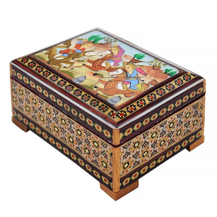 Khatam Jewelry box Chogan design code 484 , Khatam box, Inlaid, Khatam Jewelry box, Khatam