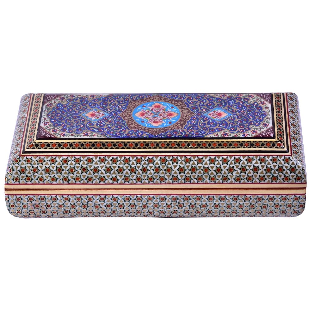 Khatam Jewelry box Flower Design code 2110, Khatam box, Inlaid, Khatam Jewelry box, Khatam, Khatam Jewelry box Flower Design