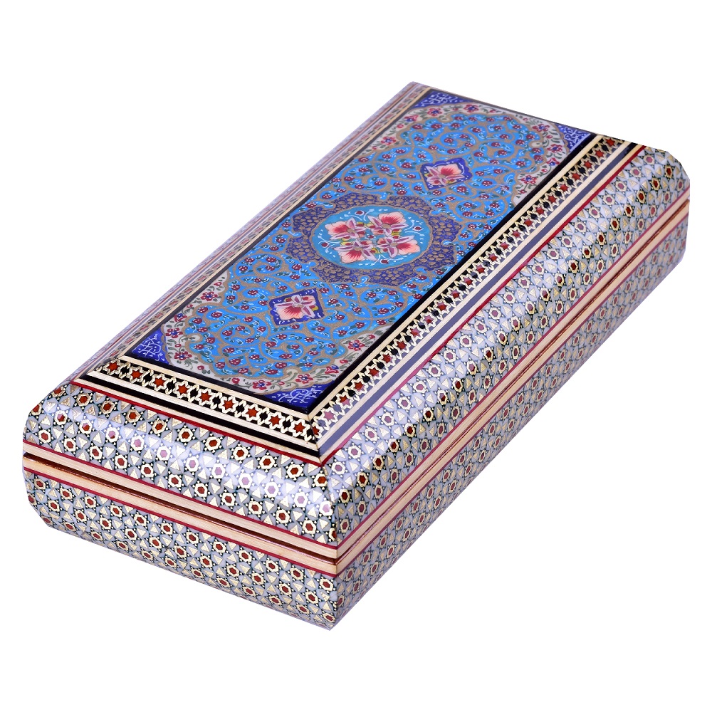Khatam Jewelry box Flower Design code 2110, Khatam box, Inlaid, Khatam Jewelry box, Khatam, Khatam Jewelry box Flower Design
