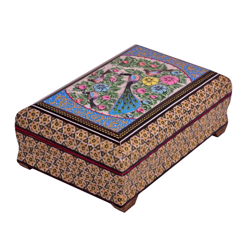 Khatam Jewelry box Flower and chicken design code TGH-2214 , Khatam box, Inlaid, Khatam Jewelry box, Khatam