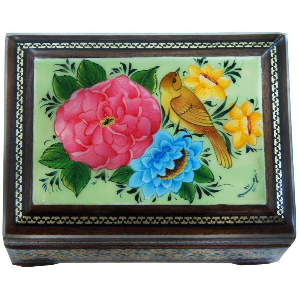 Khatam Jewelry box Model 811 Flower and chicken design code 9963