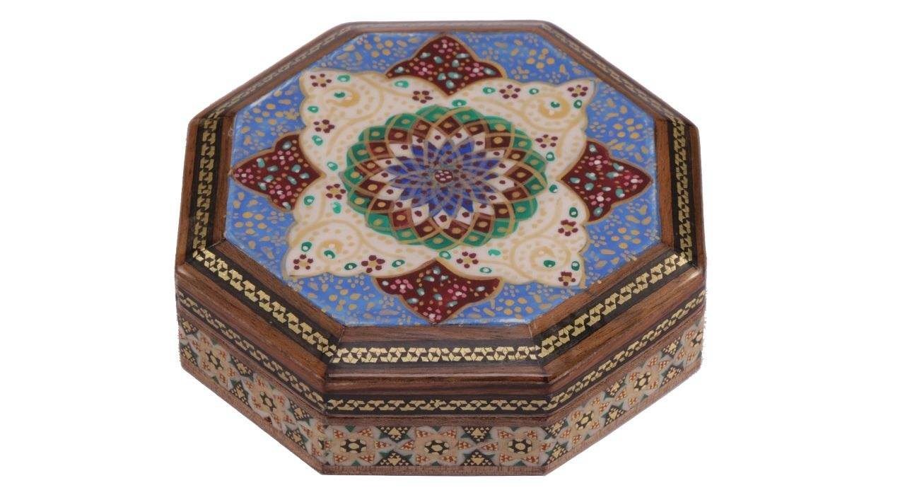 Khatam Jewelry box hexagonal design model 545 , Khatam box, Inlaid, Khatam Jewelry box, Khatam