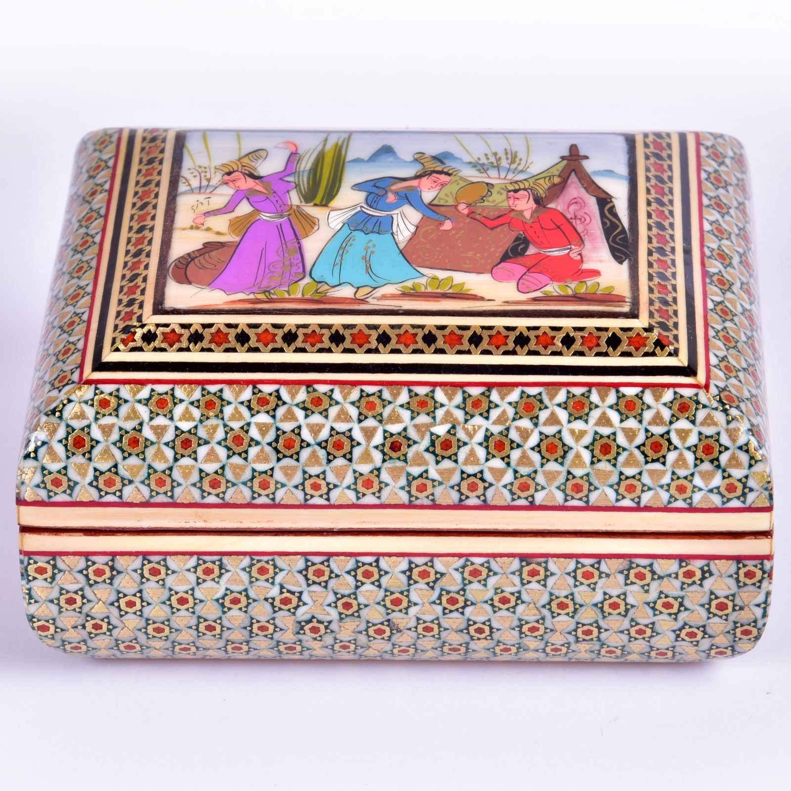 Khatam Jewelry box majlesi Design code TM1210, Khatam Jewelry box majlesi Design, Inlaid, Khatam Jewelry box