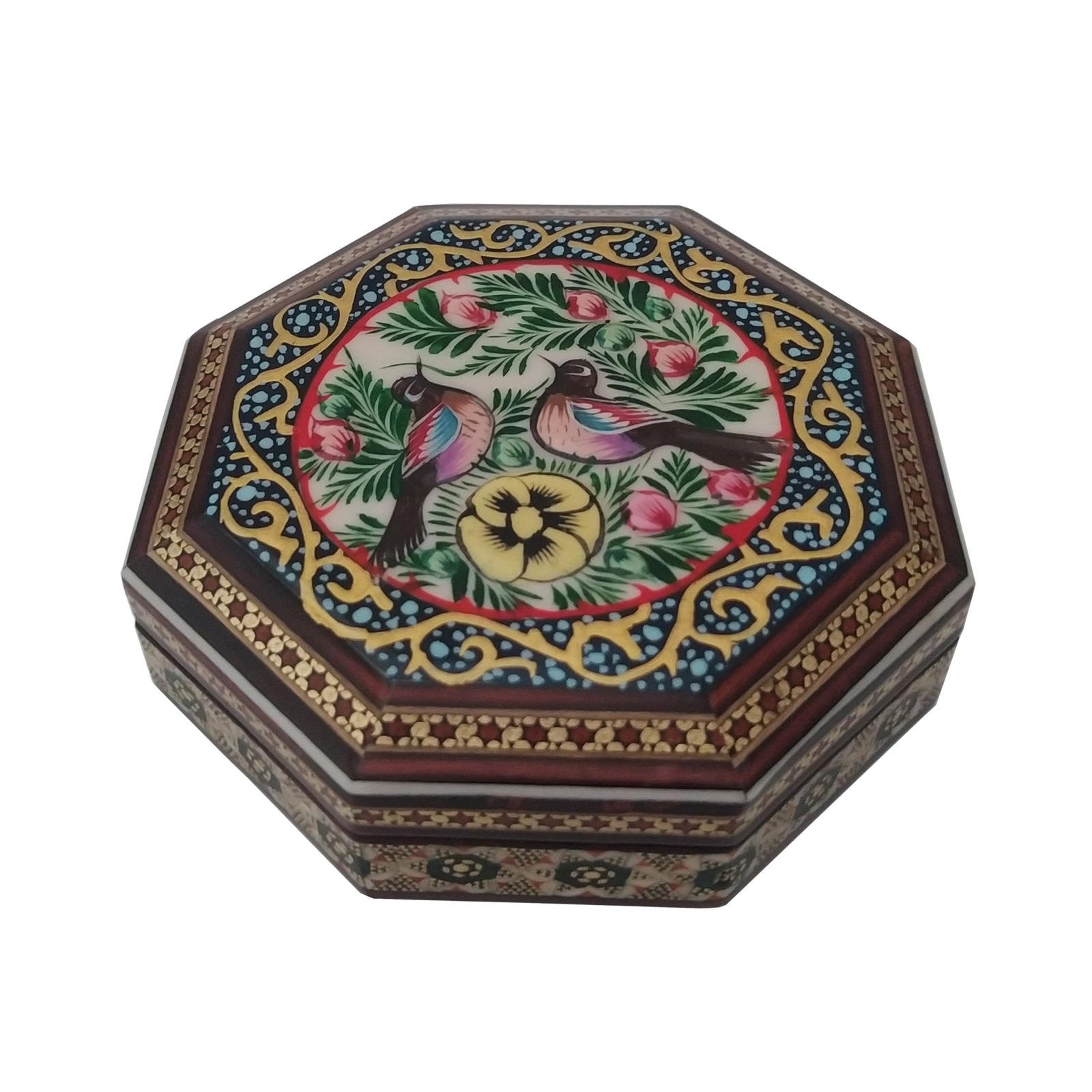 Khatam Jewelry box model Flower and Chicken BLOL-8 , Khatam box, Inlaid, Khatam Jewelry box, Khatam