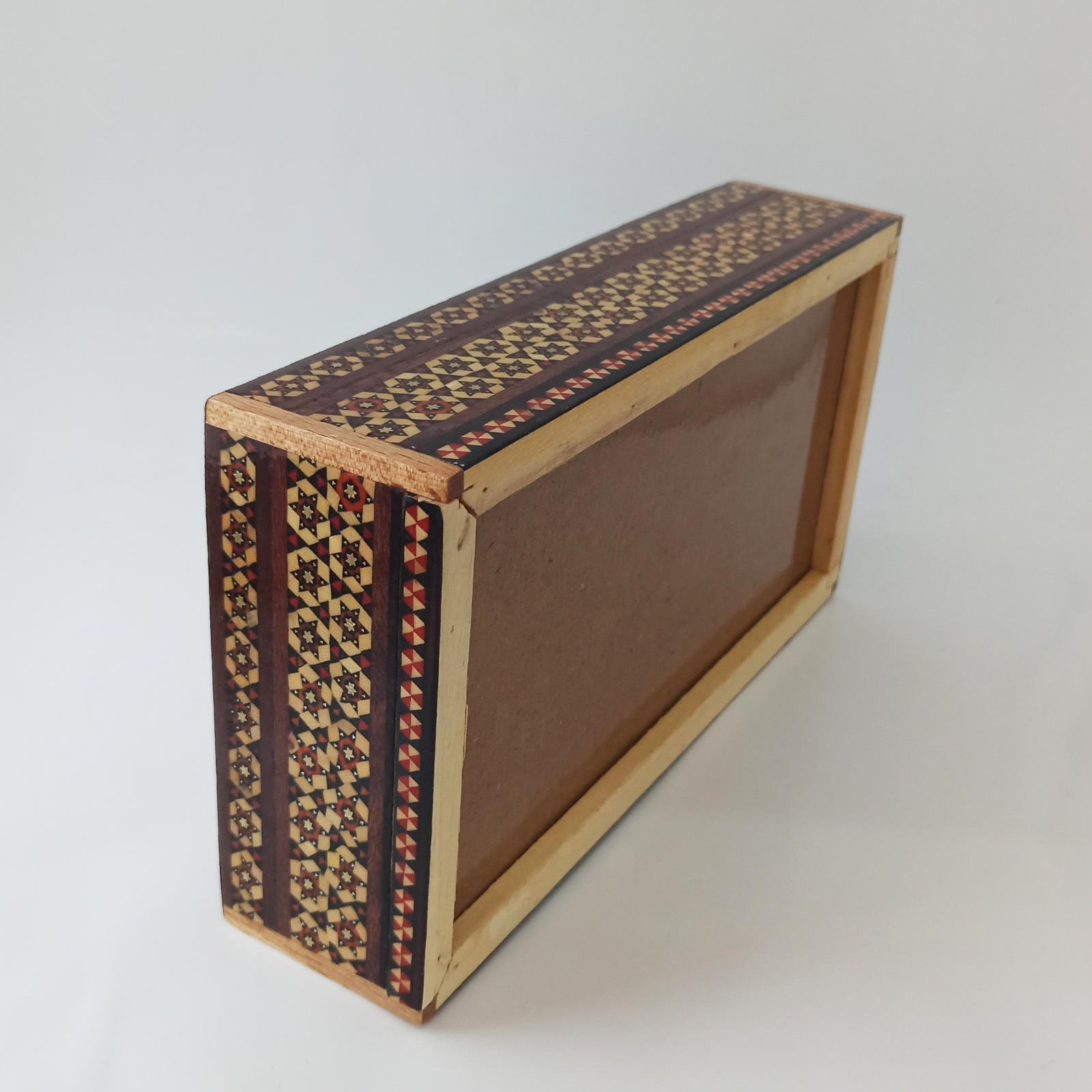 Khatam Tissue Box Flower and chicken design Golsar model code G-1144 , Khatam Tissue, Inlaid, Khatam Tissue Box, Khatam