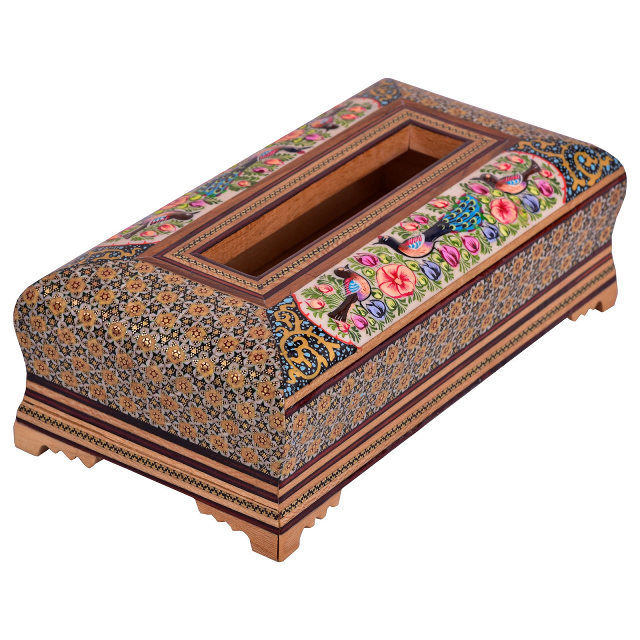 Khatam Tissue Box Model tavoos Code 2714 , Khatam Tissue, Inlaid, Khatam Tissue Box, Khatam