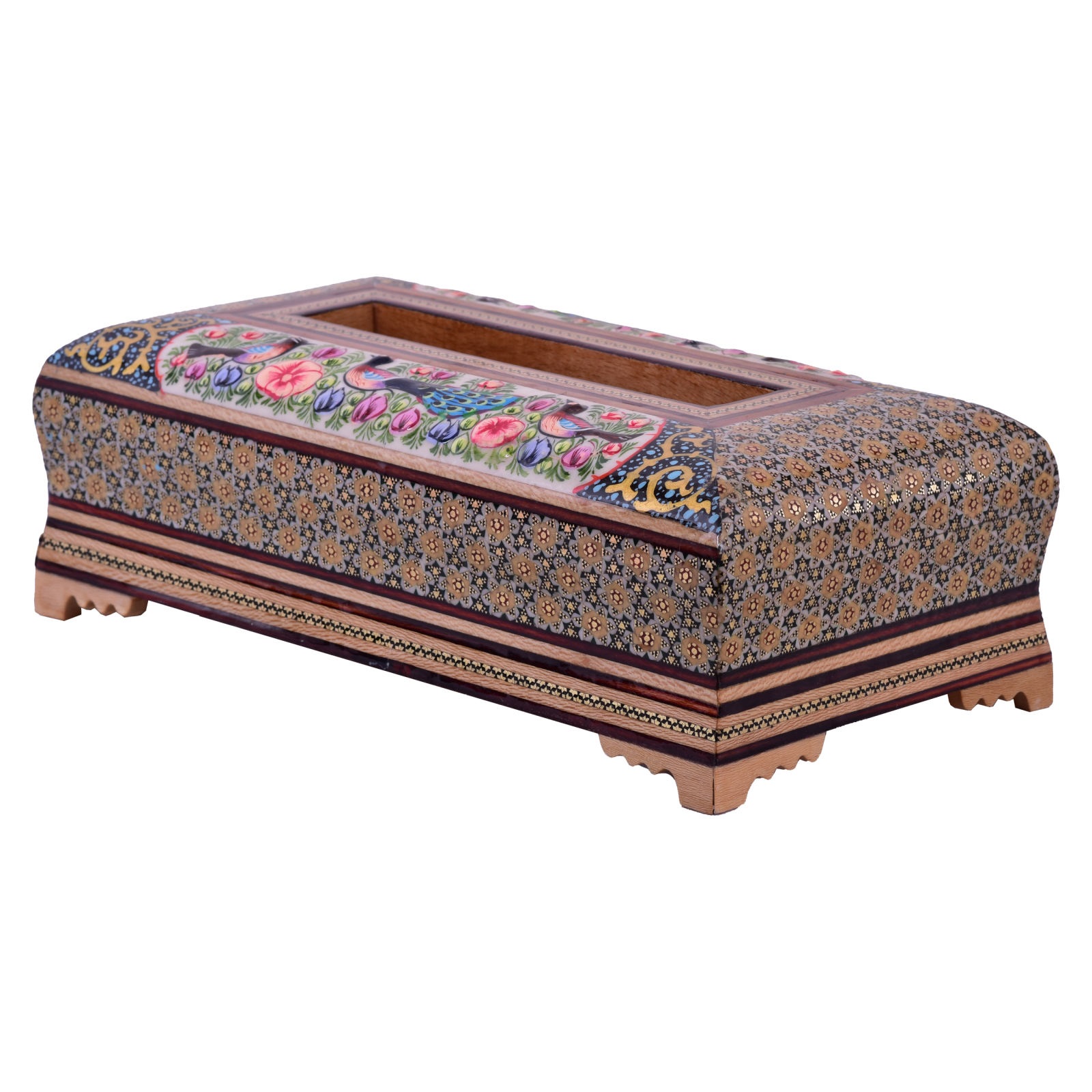 Khatam Tissue Box Model tavoos Code 2714 , Khatam Tissue, Inlaid, Khatam Tissue Box, Khatam