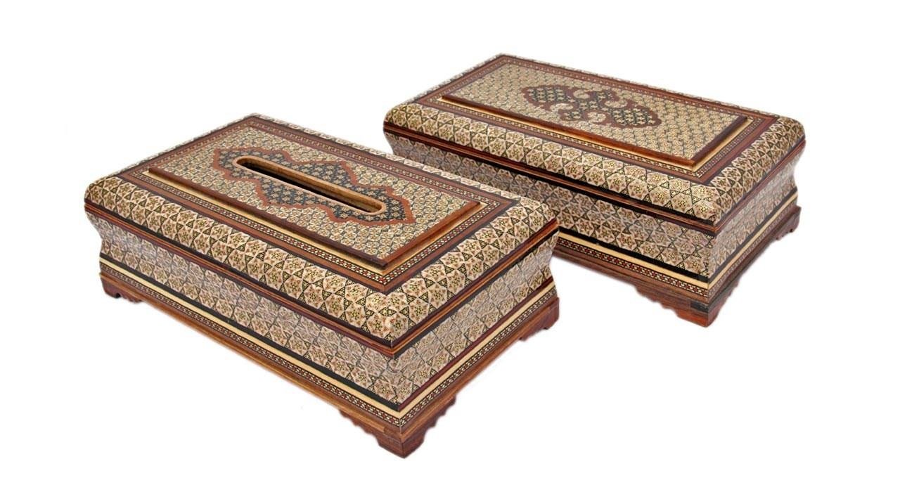 Collection of Khatam Tissue Box and box code Mkh111 , Khatam Tissue, Inlaid, Khatam Tissue Box, Khatam