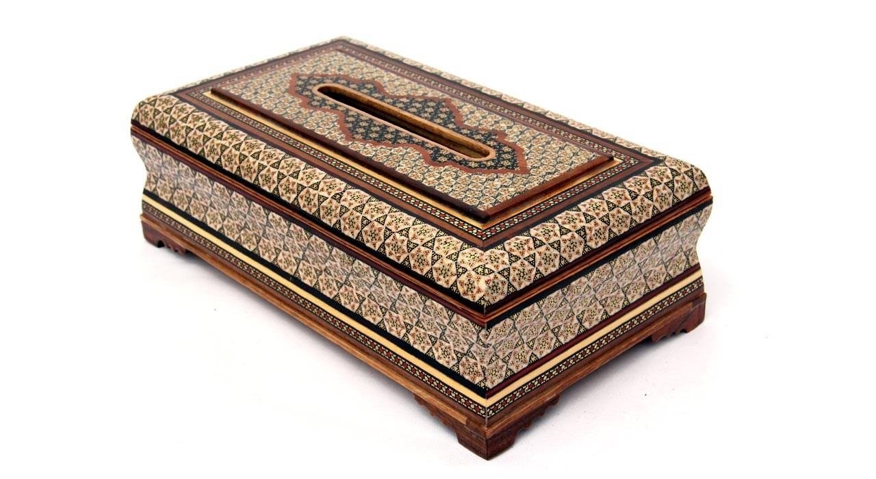 Collection of Khatam Tissue Box and box code Mkh111 , Khatam Tissue, Inlaid, Khatam Tissue Box, Khatam