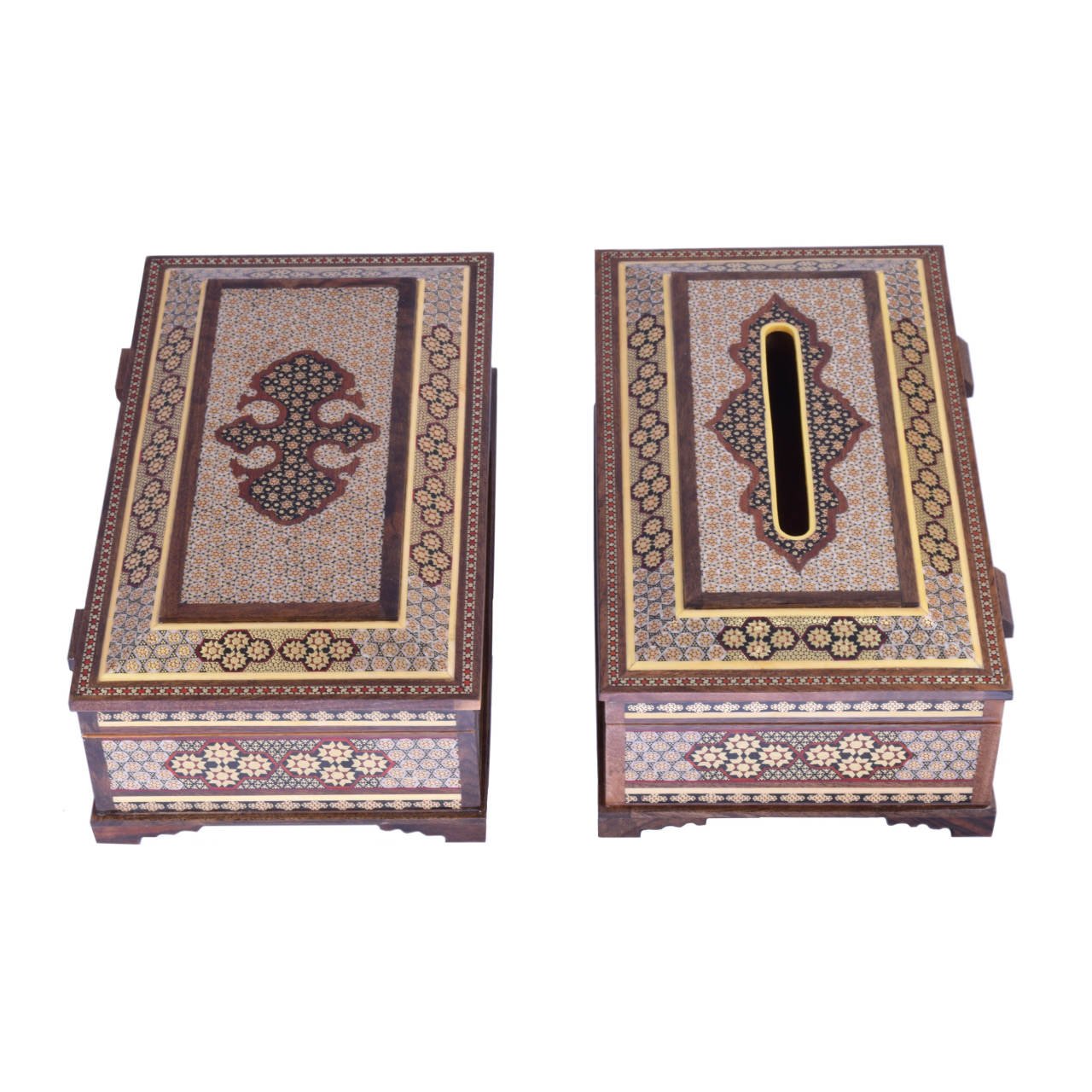 Collection of Khatam Tissue Box and box model kolbeh , Khatam Tissue, Inlaid, Khatam Tissue Box, Khatam
