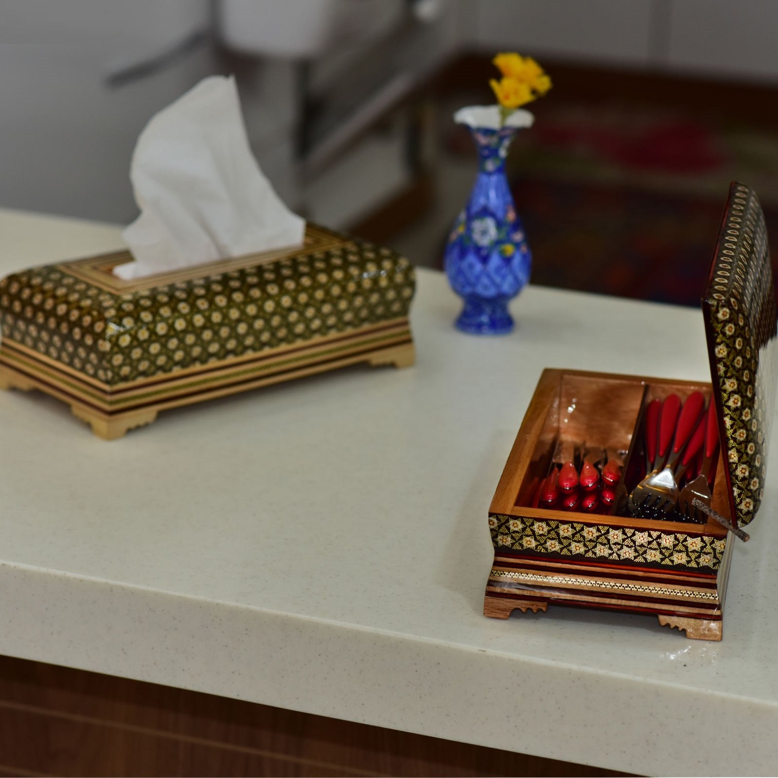 Khatam Collection of Tissue Box and box model nafis code 2714 , Khatam Tissue, Inlaid, Khatam Tissue Box, Khatam