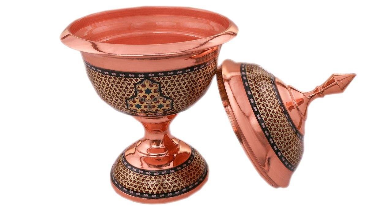 Khatam Container Copper Code 772 , Khatam Container model, Inlaid, Khatam Container, Khatam