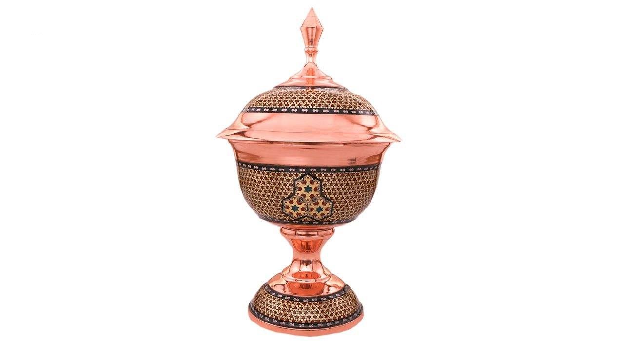 Khatam Container Copper Code 772 , Khatam Container model, Inlaid, Khatam Container, Khatam