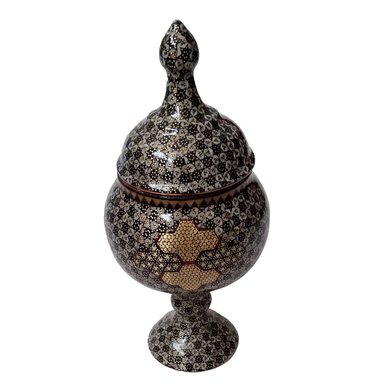 Khatam Container Copper payedar model code 27 , Khatam Container model, Inlaid, Khatam Container, Khatam