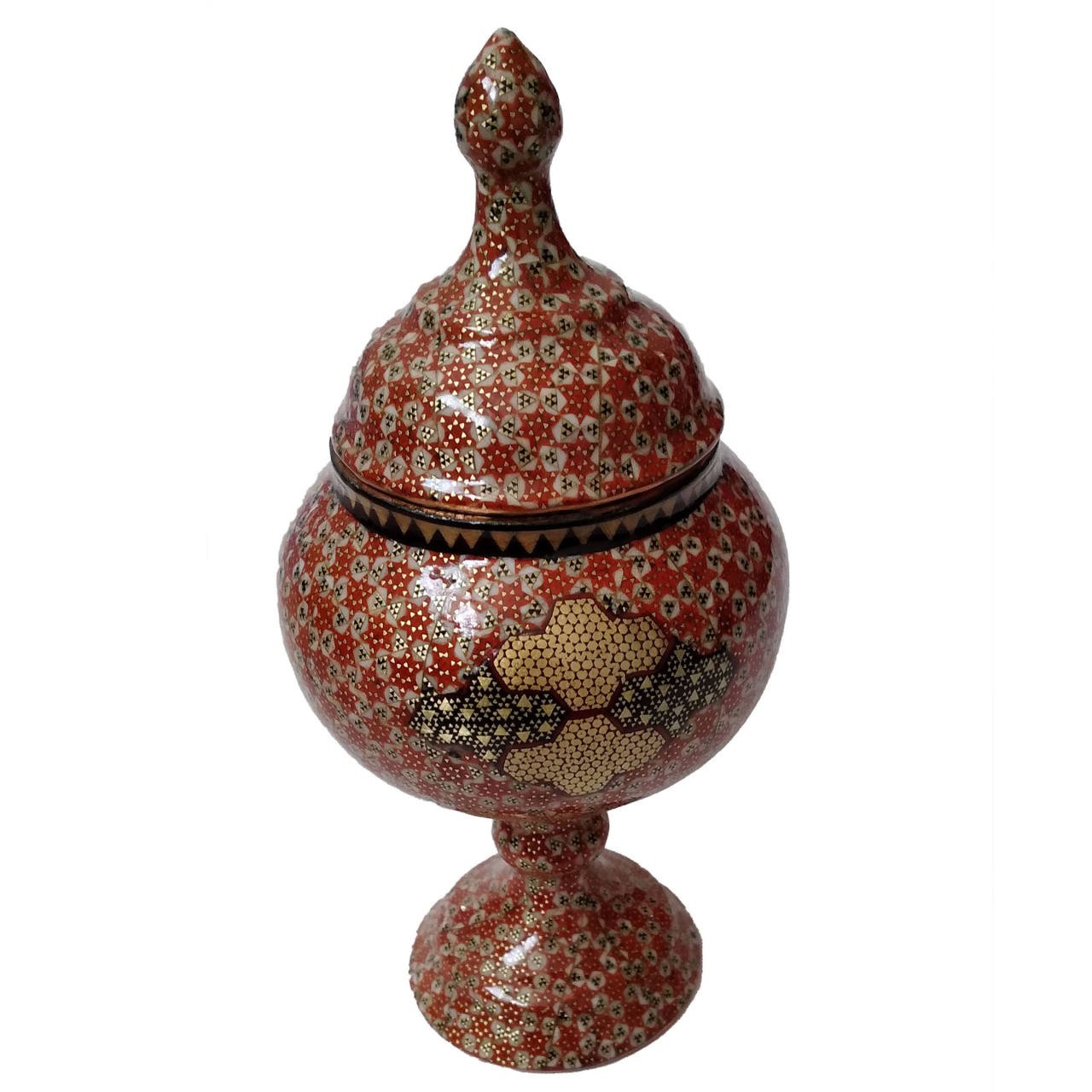 Khatam Container Copper payedar model code 28 , Khatam Container model, Inlaid, Khatam Container, Khatam