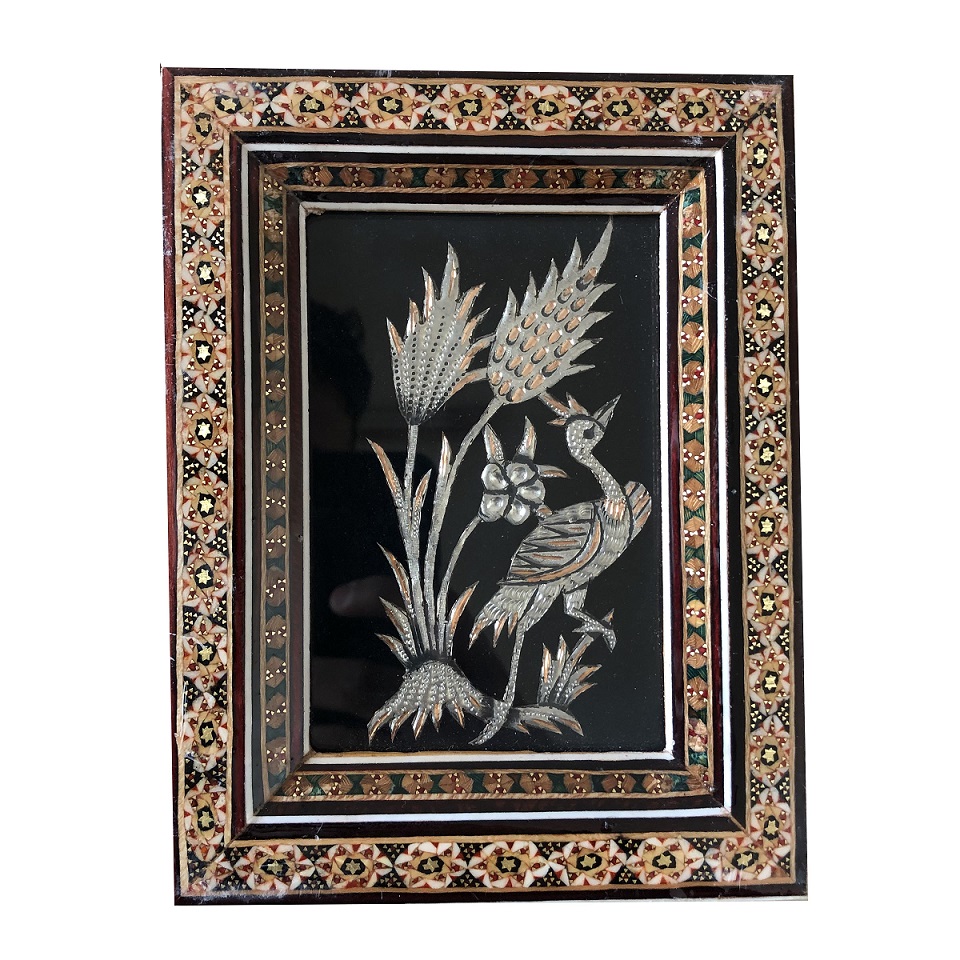 Khatam Frame Flower and Bird Design Code 27 , Khatam Frame, Inlaid, Khatam Mirror Frame, Khatam