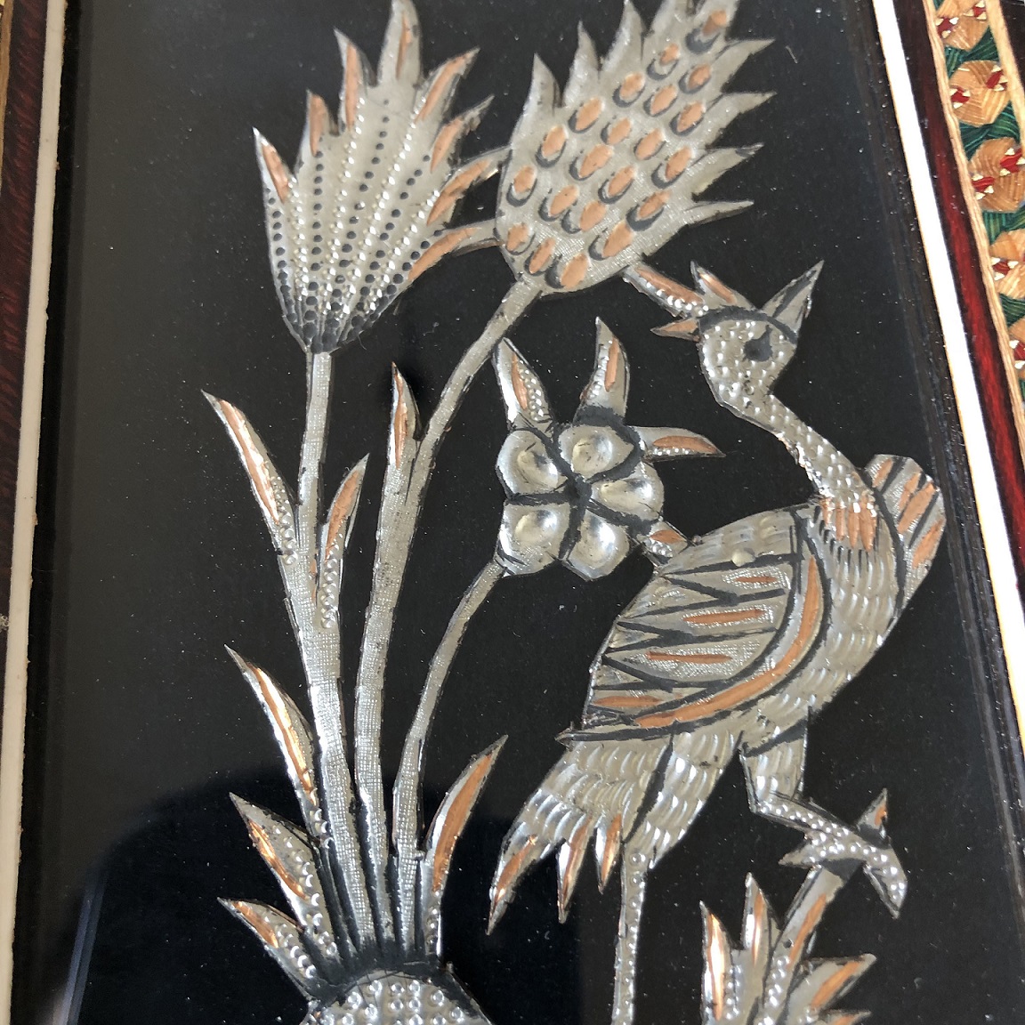 Khatam Frame Flower and Bird Design Code 27 , Khatam Frame, Inlaid, Khatam Mirror Frame, Khatam
