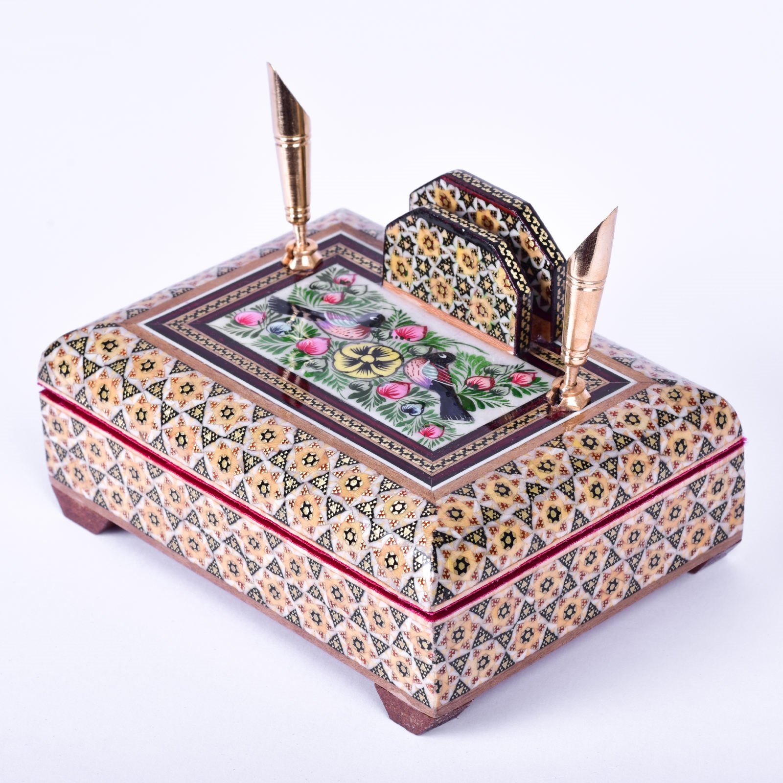 Khatam Pencil Case Flower and Nightingale Design Code 1511 , Khatam, Inlaid, Khatam Pencil Case Model, Khatam