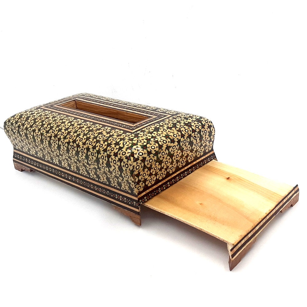 Khatam Tissue Box Model 8575 , Khatam Tissue, Inlaid, Khatam Tissue Box, Khatam