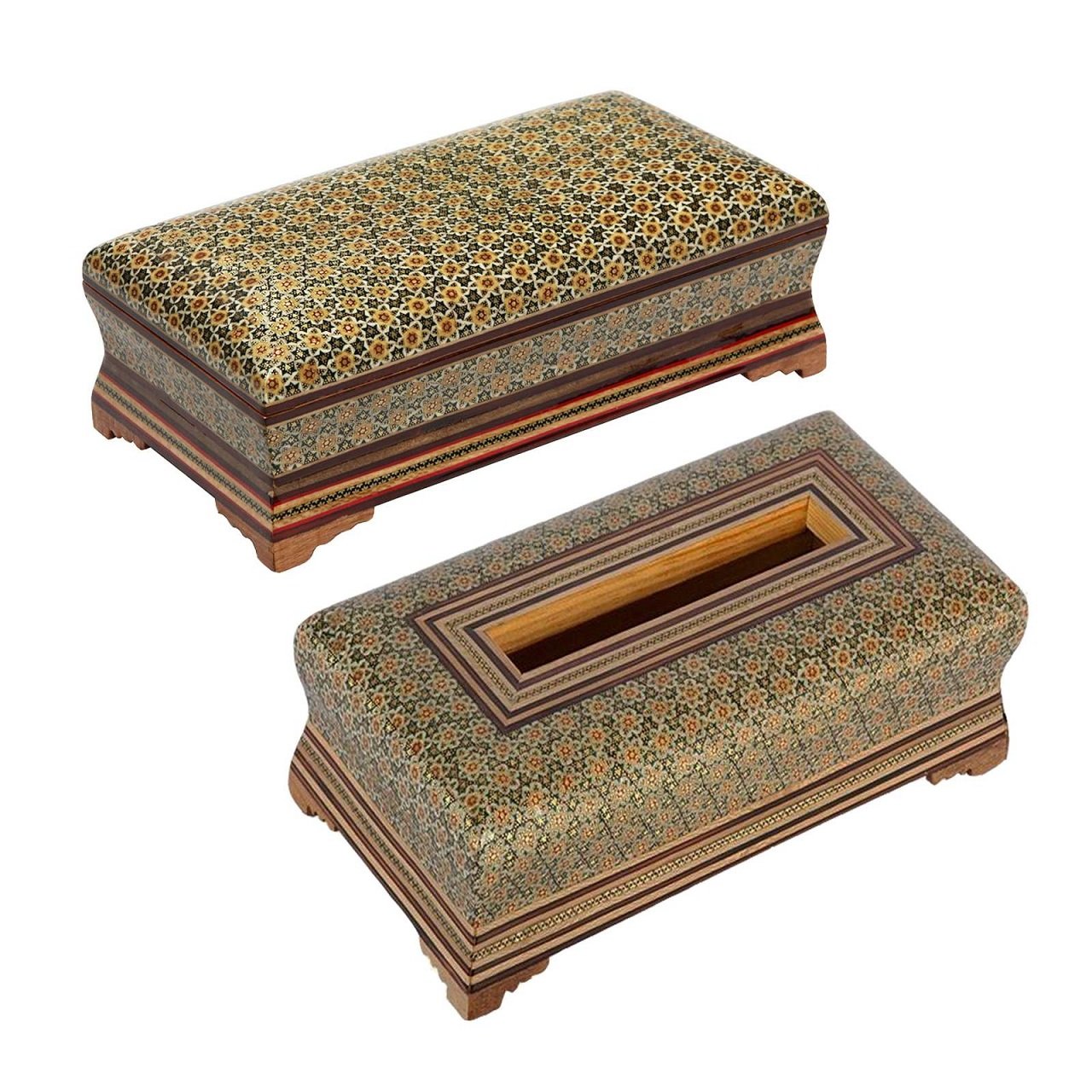 Khatam Tissue Box and box model Zebrjad code 1140 two numbers , Khatam Tissue, Inlaid, Khatam Tissue Box, Khatam