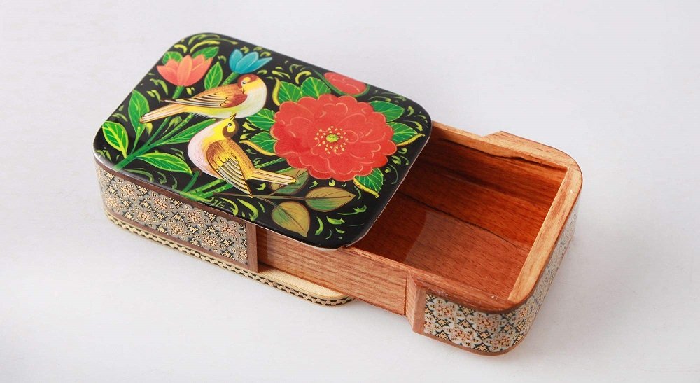 Khatam box Flower and chicken design code 141300 , Khatam box model, Inlaid, Khatam box, Khatam