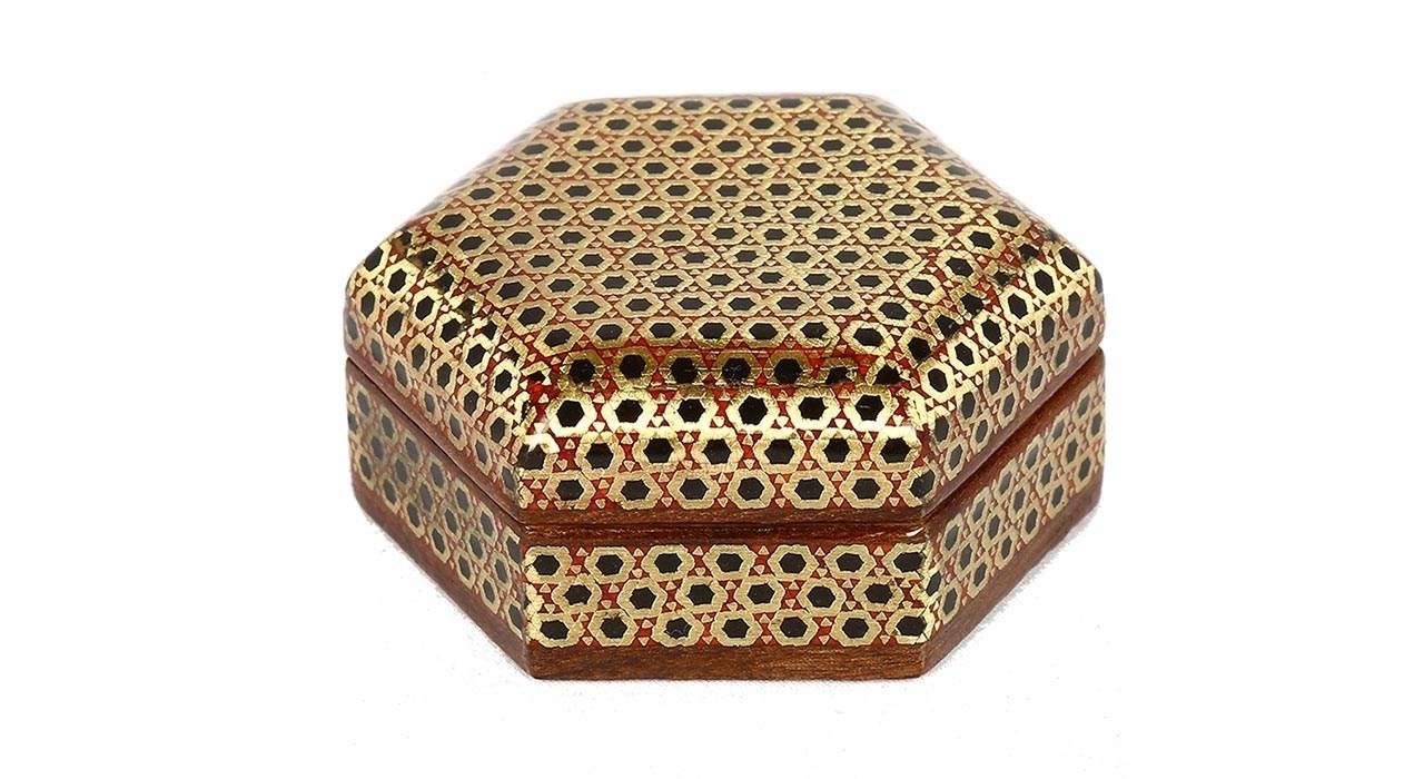 Khatam box model hexagon 55 , Khatam box model, Inlaid, Khatam box, Khatam