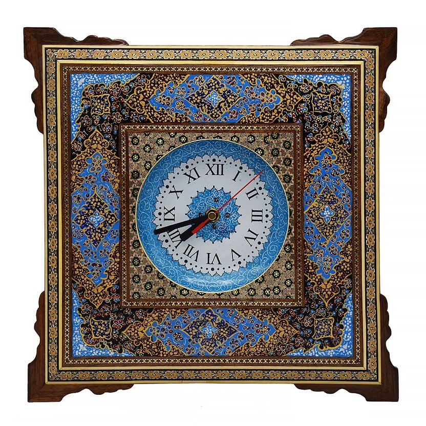 Khatam clock Eslimi design code 460 , Khatam clock, Inlaid, Khatam clock model, Khatam