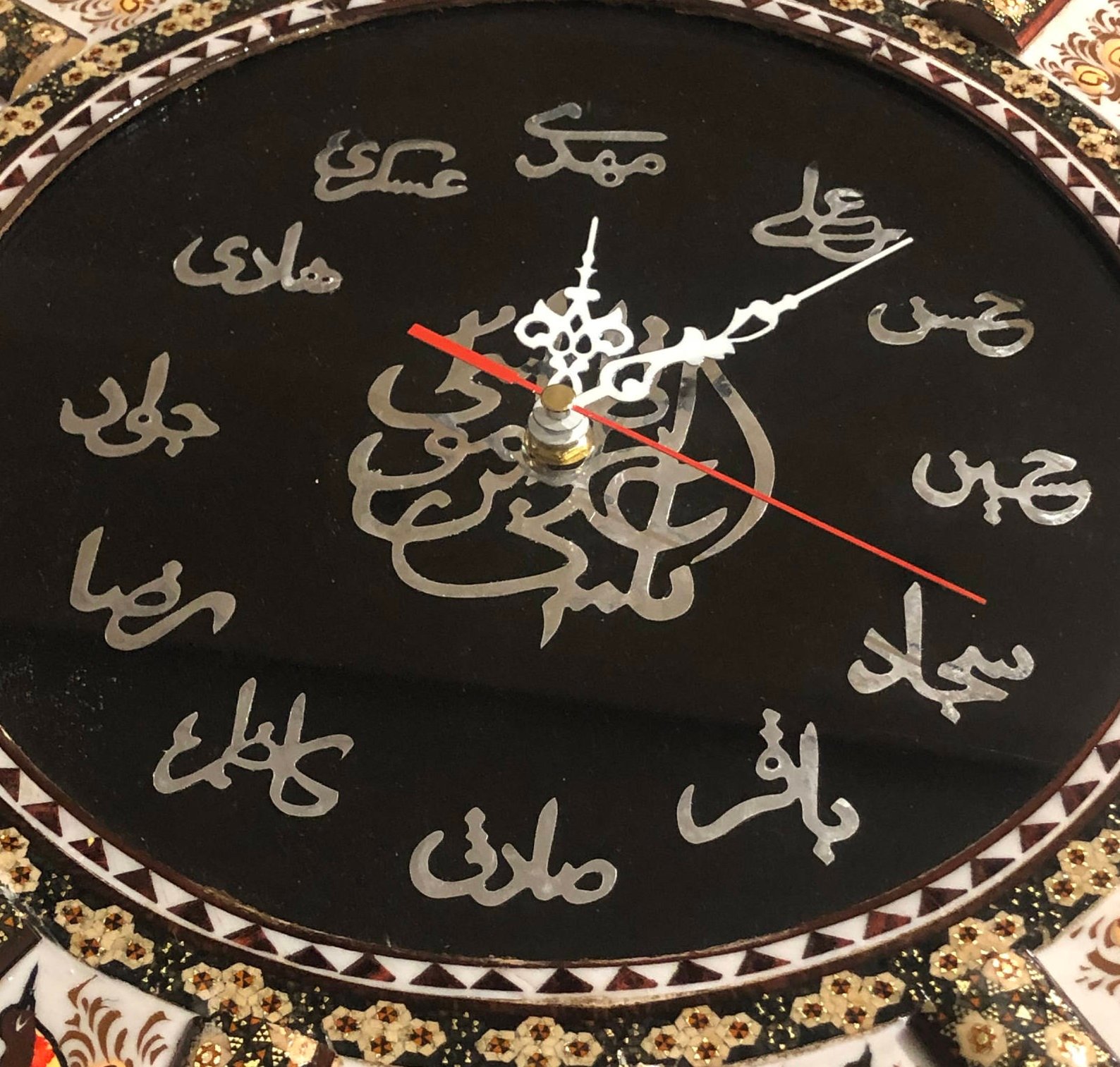 Khatam clock Flower and chicken model code A80 , Khatam clock, Inlaid, Khatam clock model, Khatam